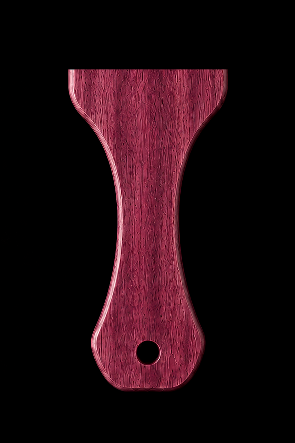 Full Paddle in Purpleheart — Handle close-up