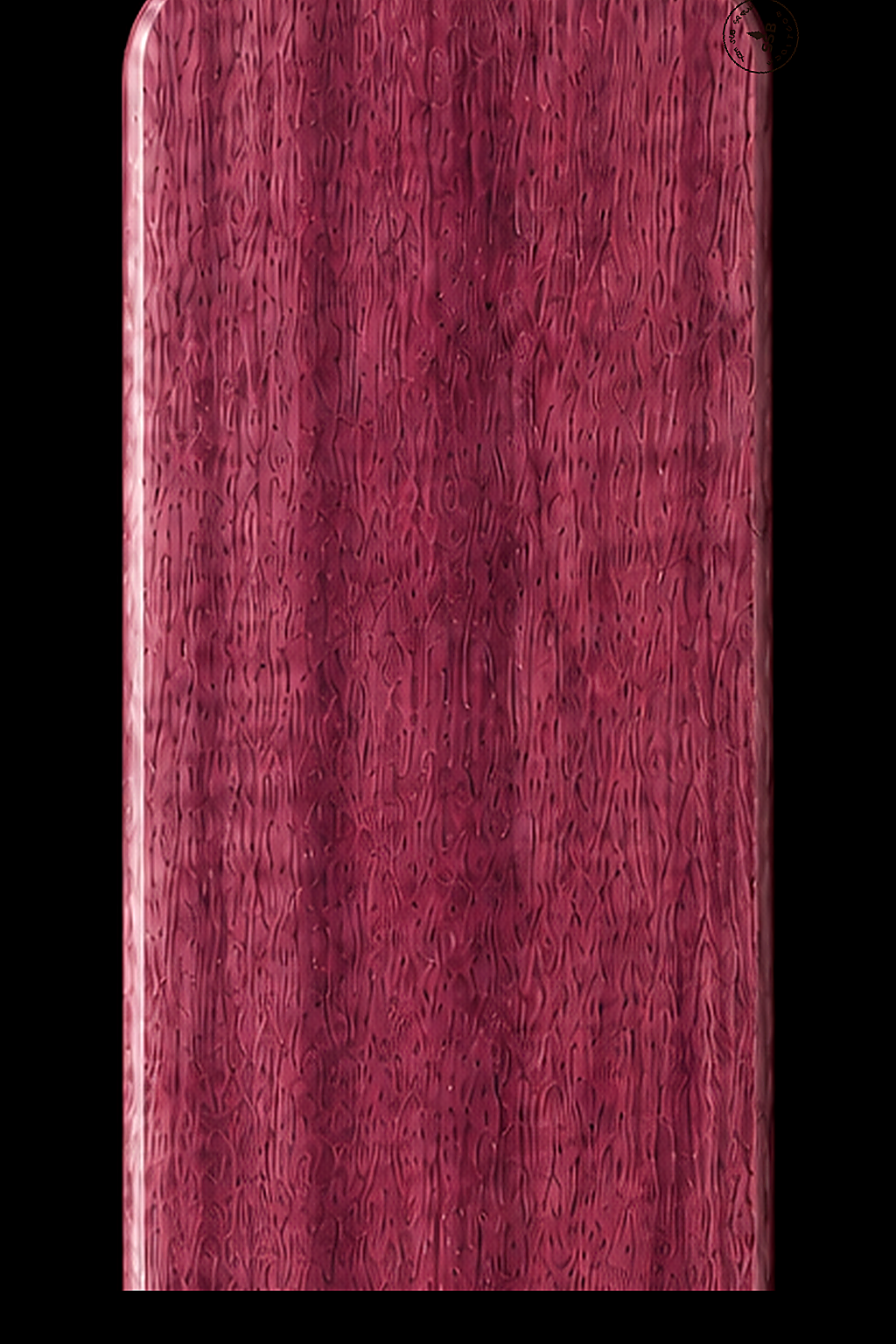 Full Paddle in Purpleheart — Blade grain and maker's mark