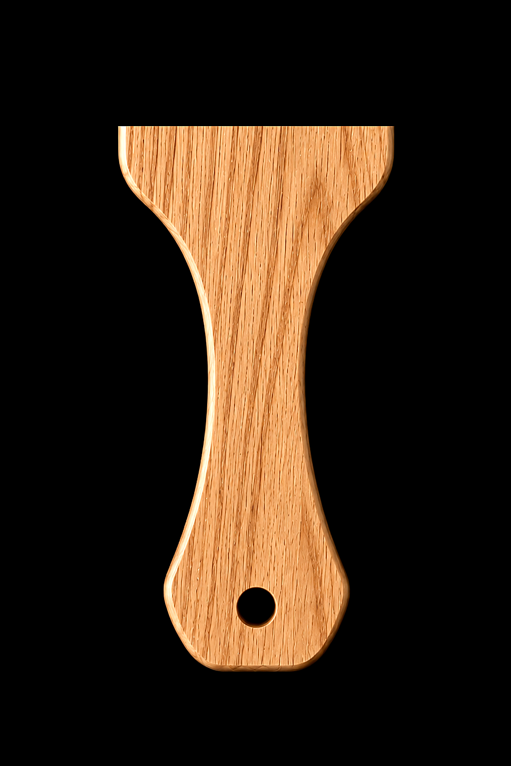 Full Paddle in Red Oak — Handle close-up