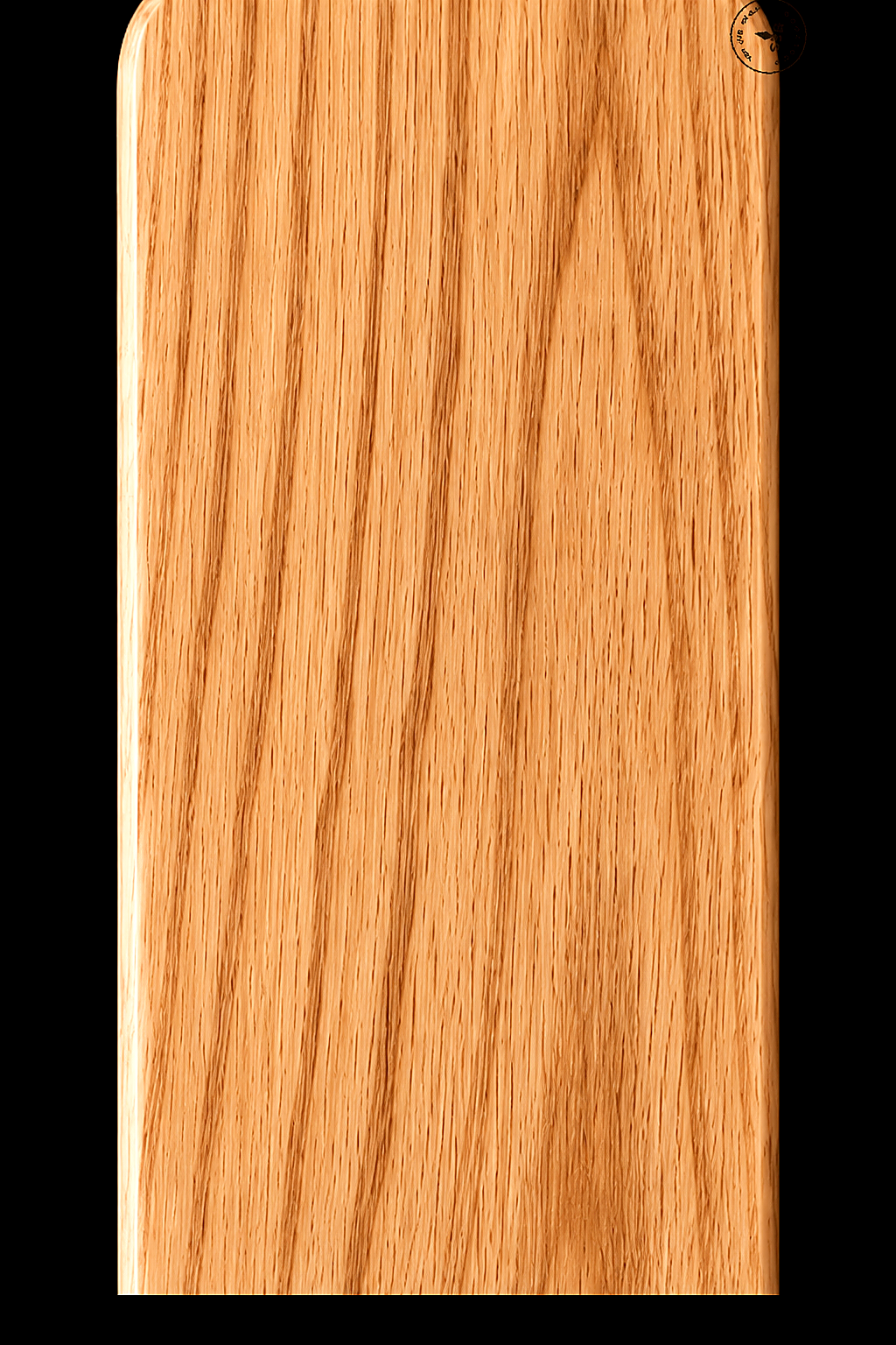 Full Paddle in Red Oak — Blade grain and maker's mark