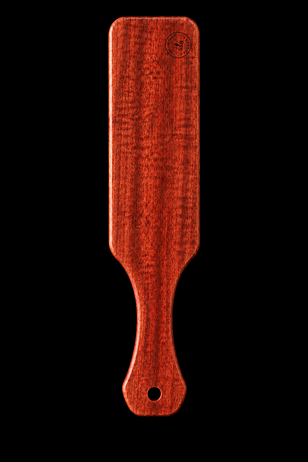Full Paddle in Sapele — Maker's mark front