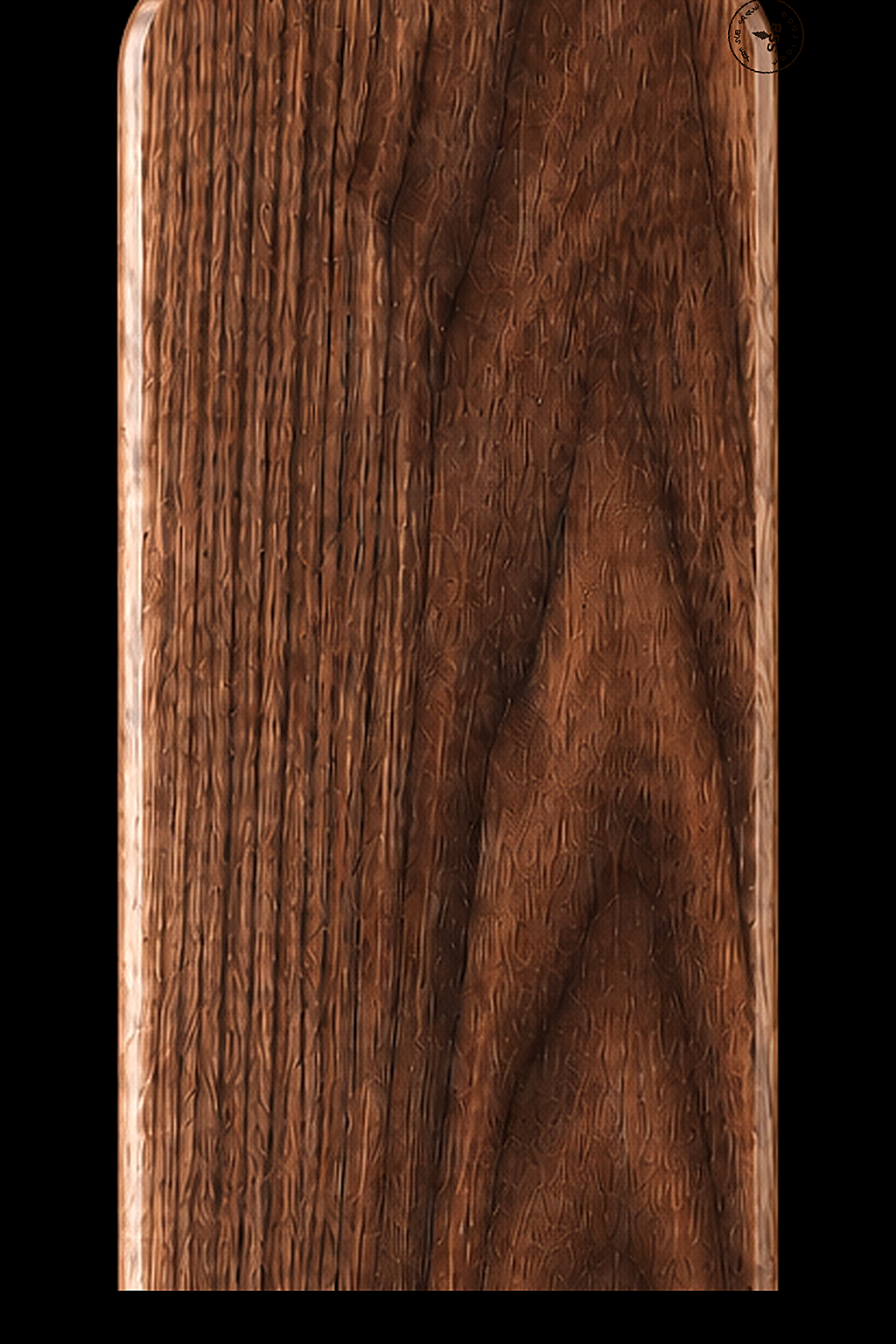 Full Paddle in Walnut — Blade grain and maker's mark