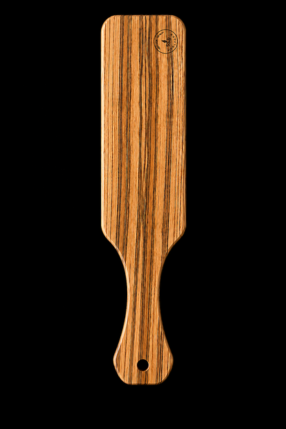 Full Paddle in Zebrawood — Maker's mark front