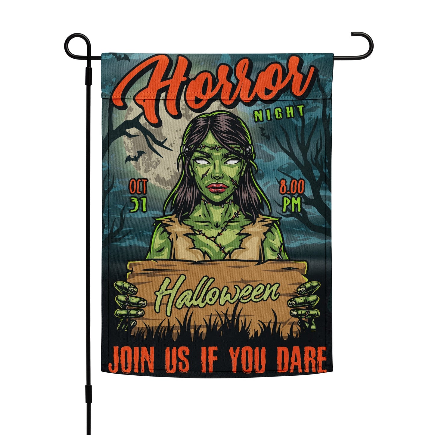 Halloween Zombie Garden Flag