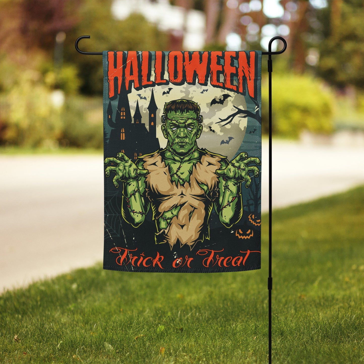 Halloween Frankenstein Garden Flag