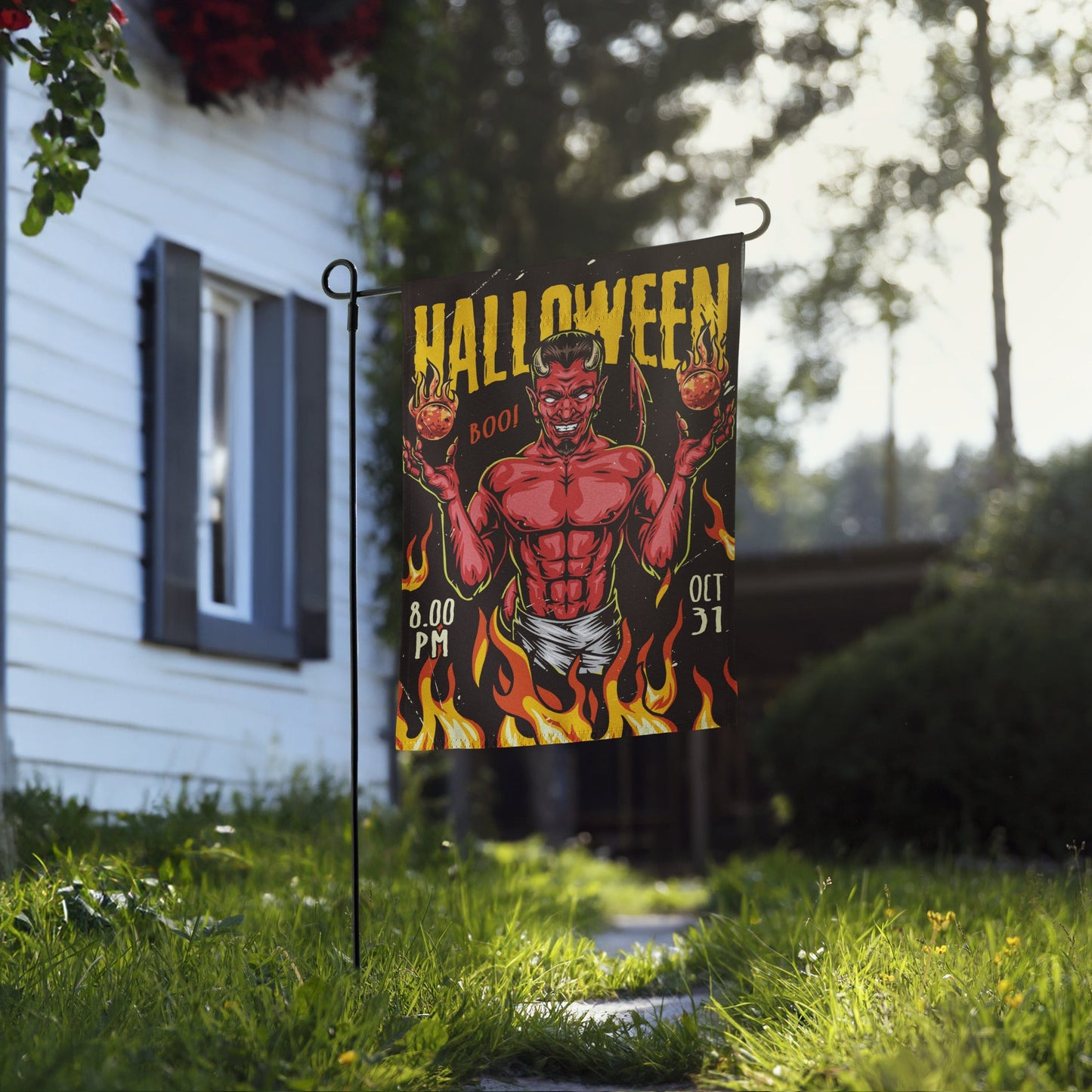 Halloween Devil Garden Flag