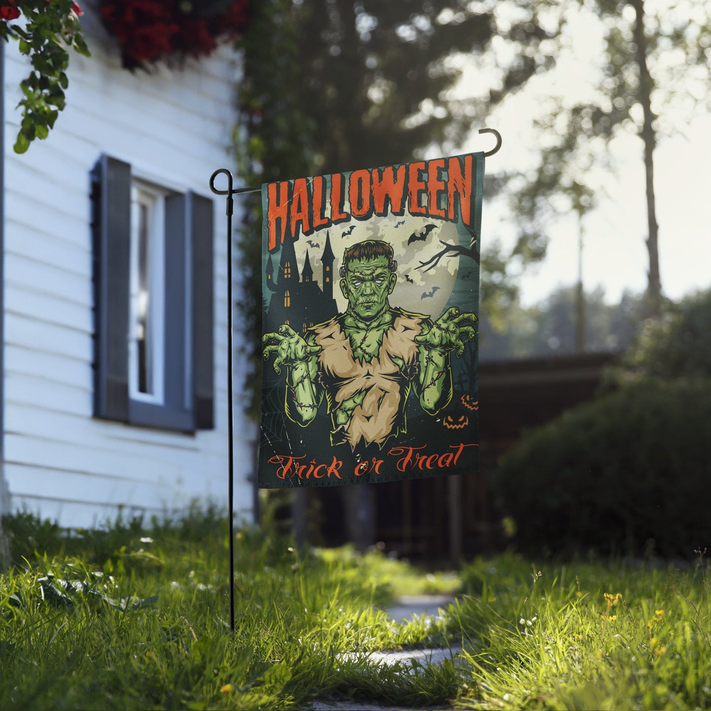 Halloween Frankenstein Garden Flag