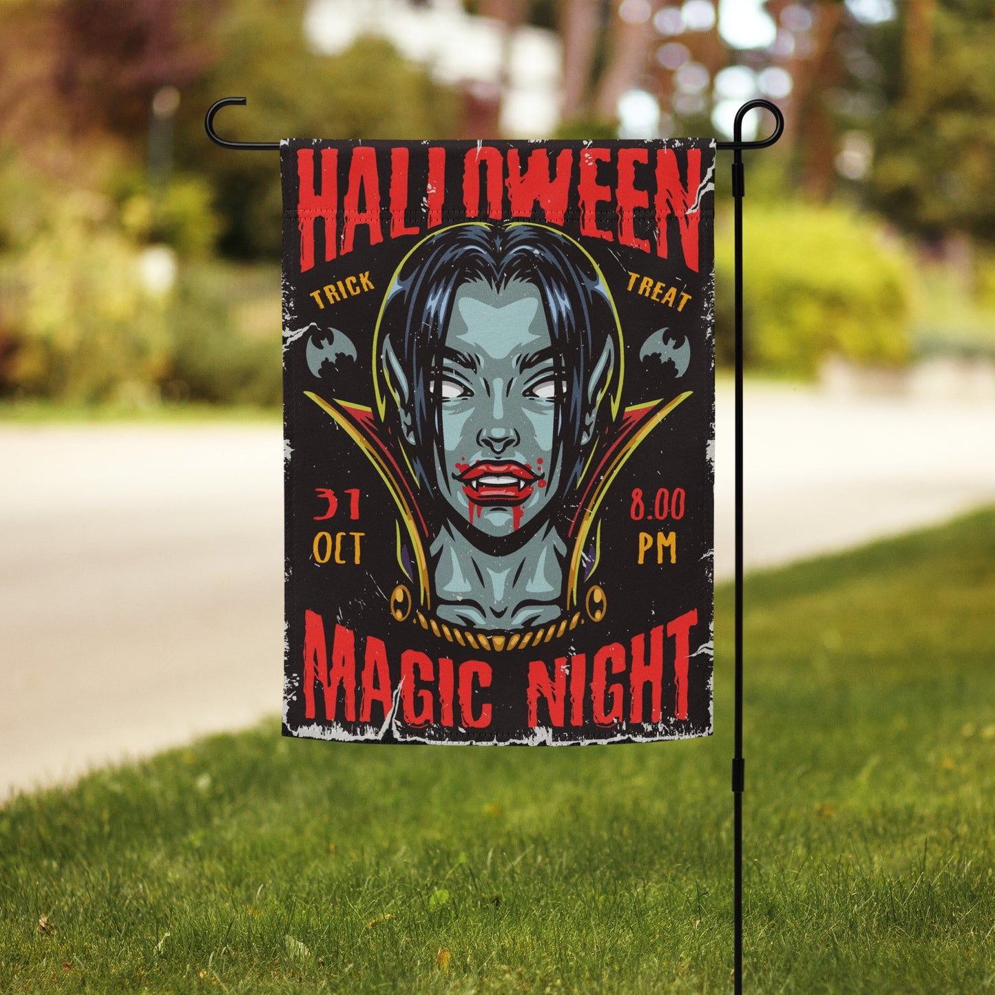 Halloween Vampire Garden Flag