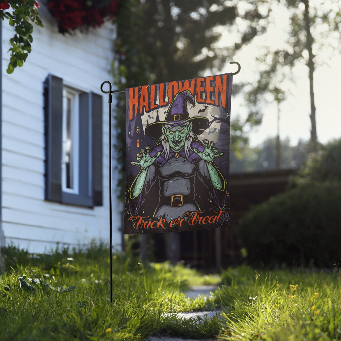Halloween Witch Garden Flag