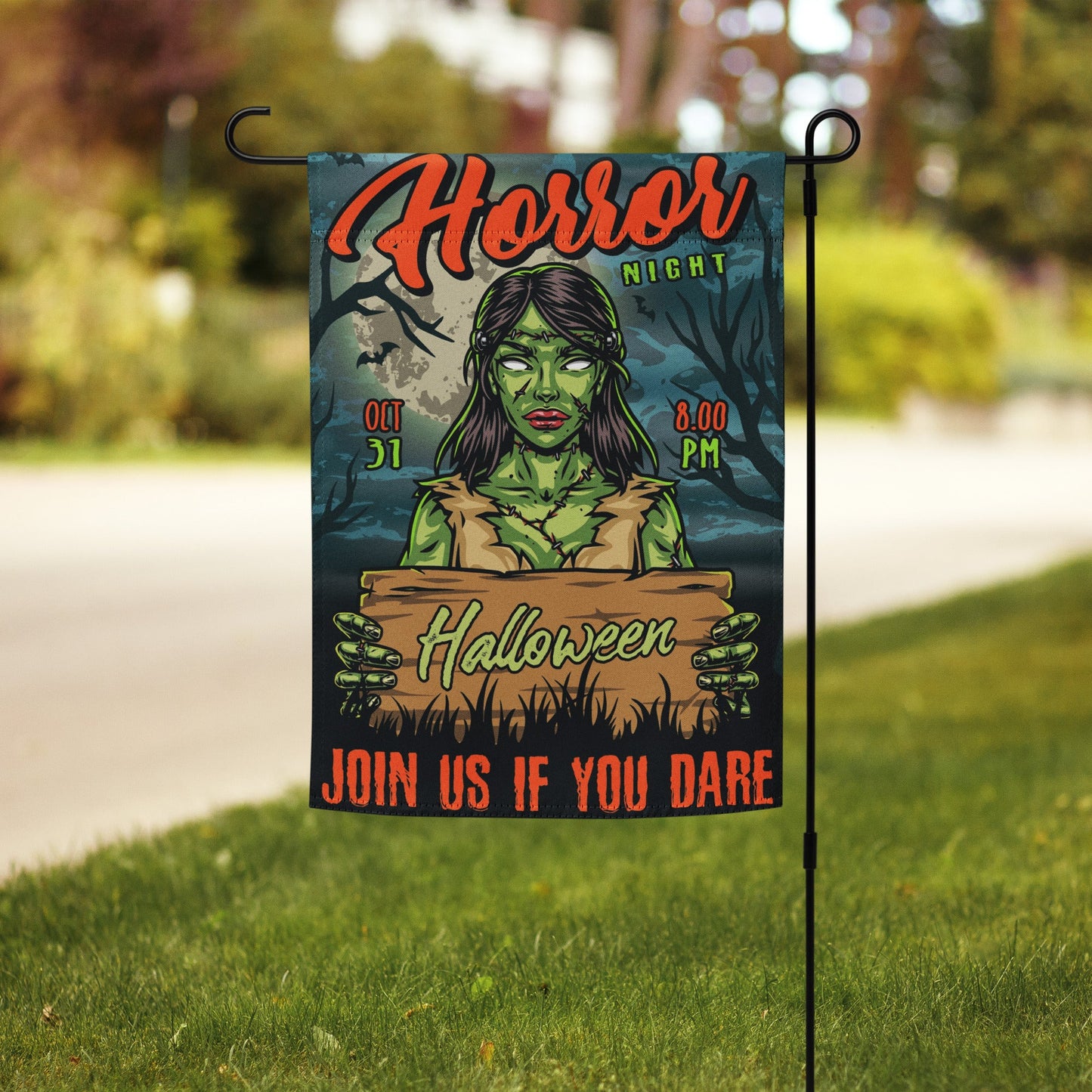 Halloween Zombie Garden Flag