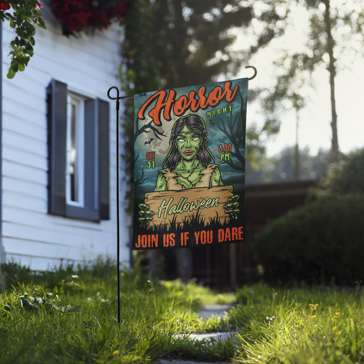 Halloween Zombie Garden Flag