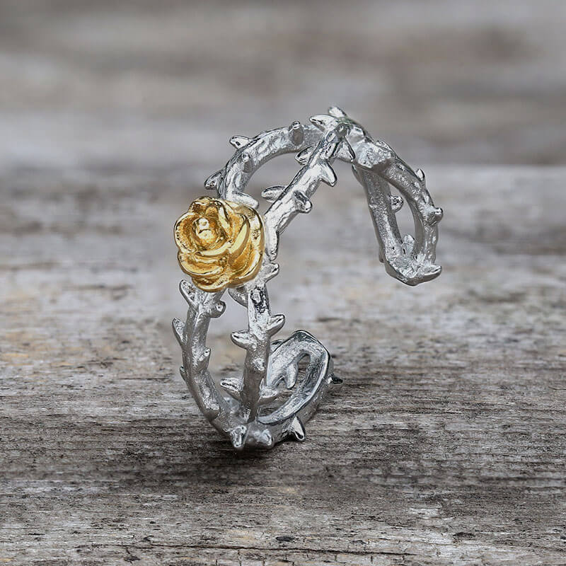 Gold Rose Stainless Steel Engagement Ring