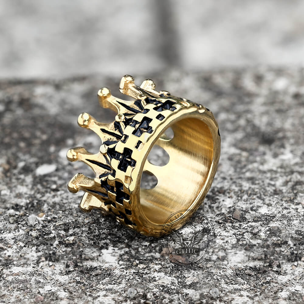 Gothic Crown Stainless Steel Punk Ring