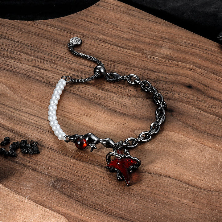 Gothic Thorns Four-Pointed Star Alloy Bracelet