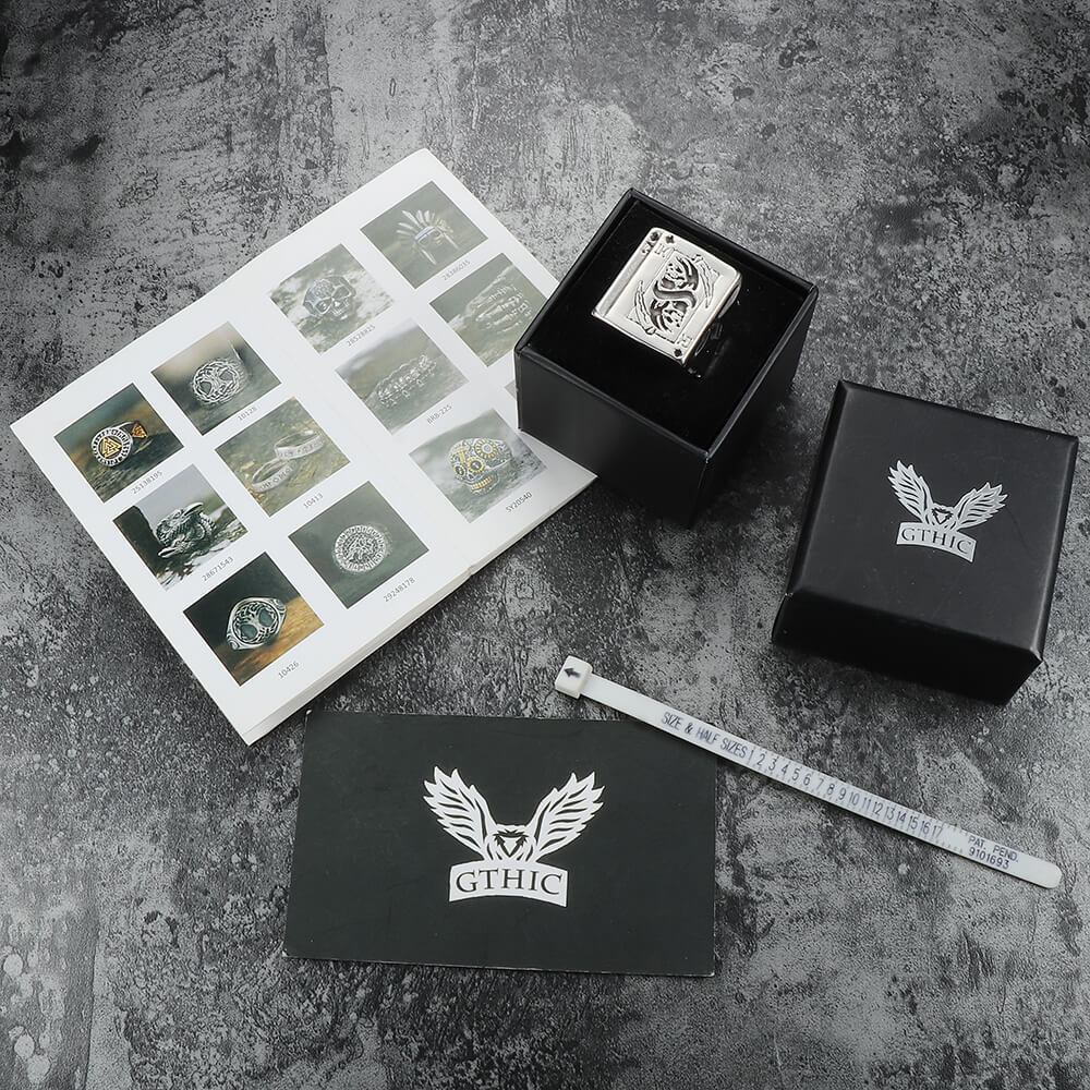 Grim Reaper Poker Stainless Steel Ring