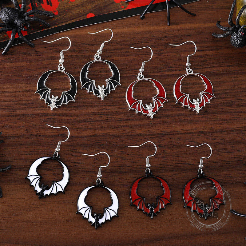 Halloween Dark Bat Zinc Alloy Earrings