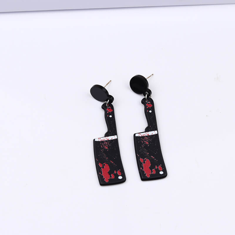 Halloween Red Print Acrylic Earrings