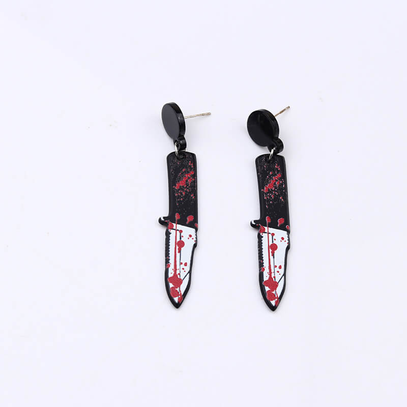 Halloween Red Print Acrylic Earrings