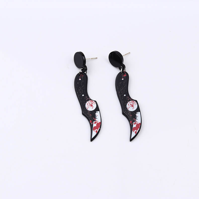 Halloween Red Print Acrylic Earrings