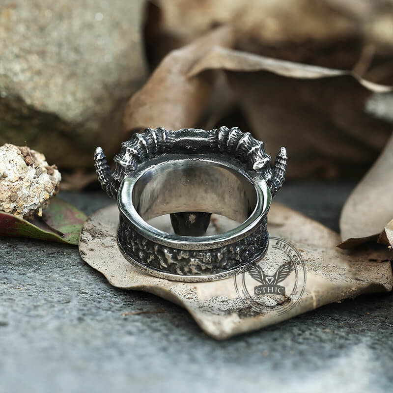 Horned Goat Stainless Steel Satan Ring