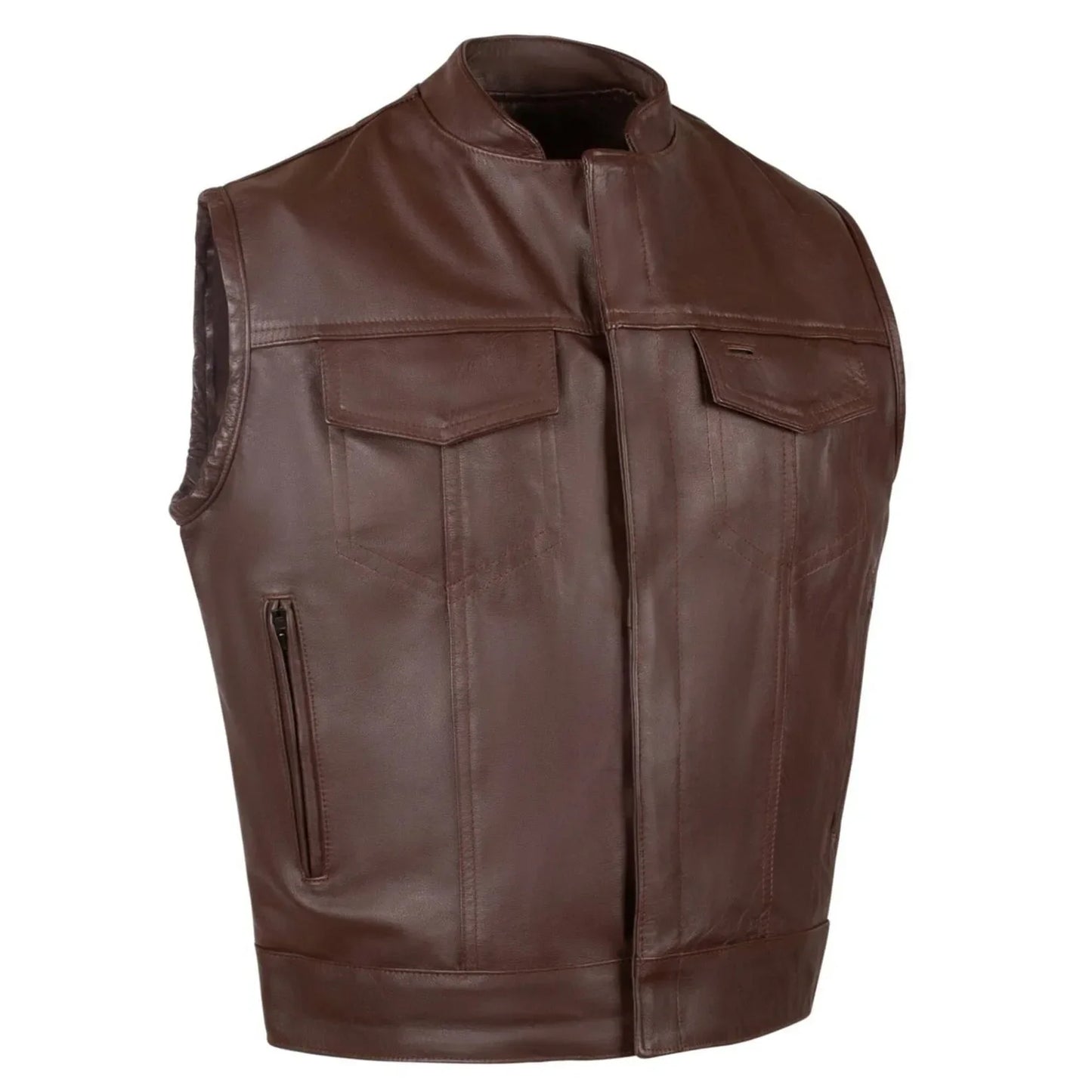 Beck® Men's 566 Brown Horsehide Leather Motorcycle Vest