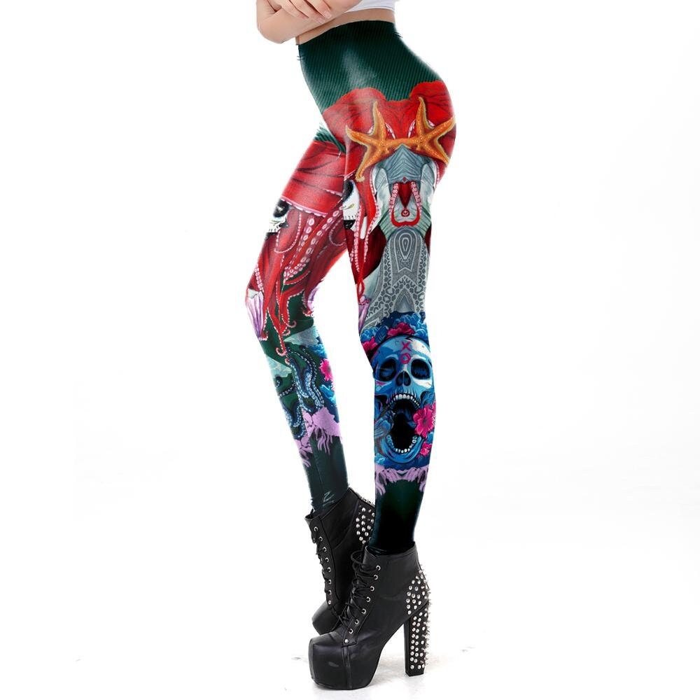 Day of the Dead Print Leggings | Yoga Pants | Dark Gothic Skull Stretchy