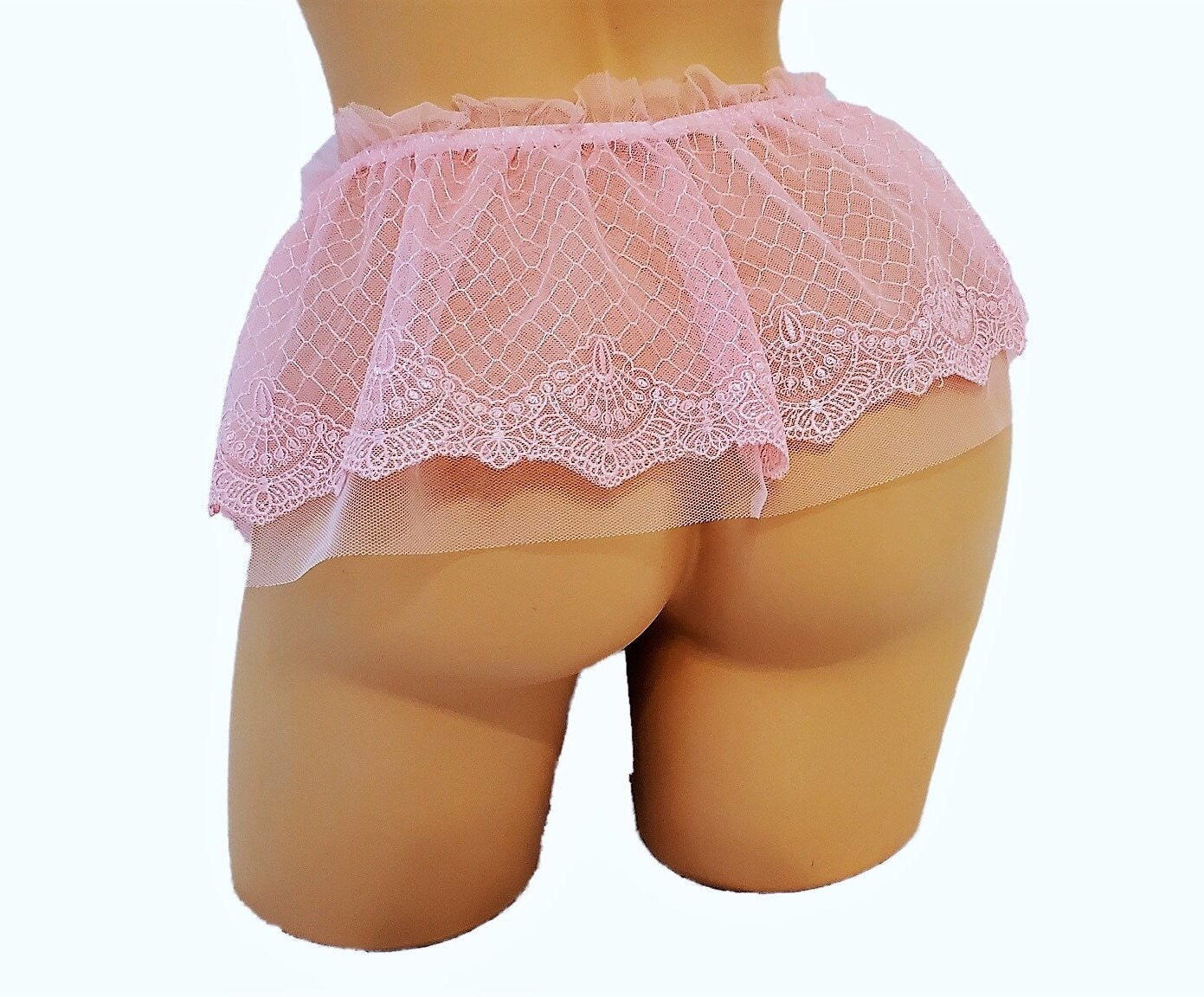 Custom Pink Lingerie Mini Skirt