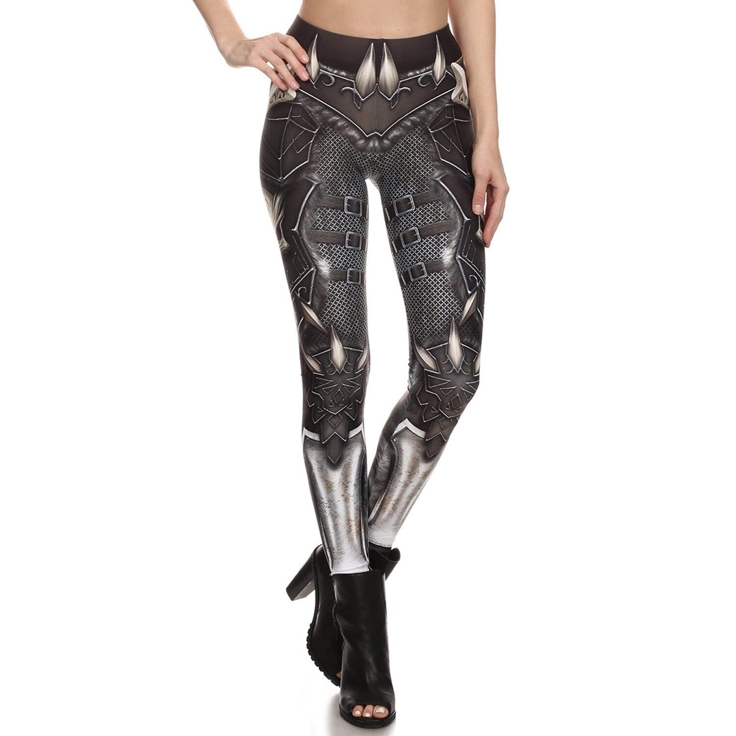 Warrior Armor Cosplay Leggings | Yoga Pants | Dark Gothic Stretchy