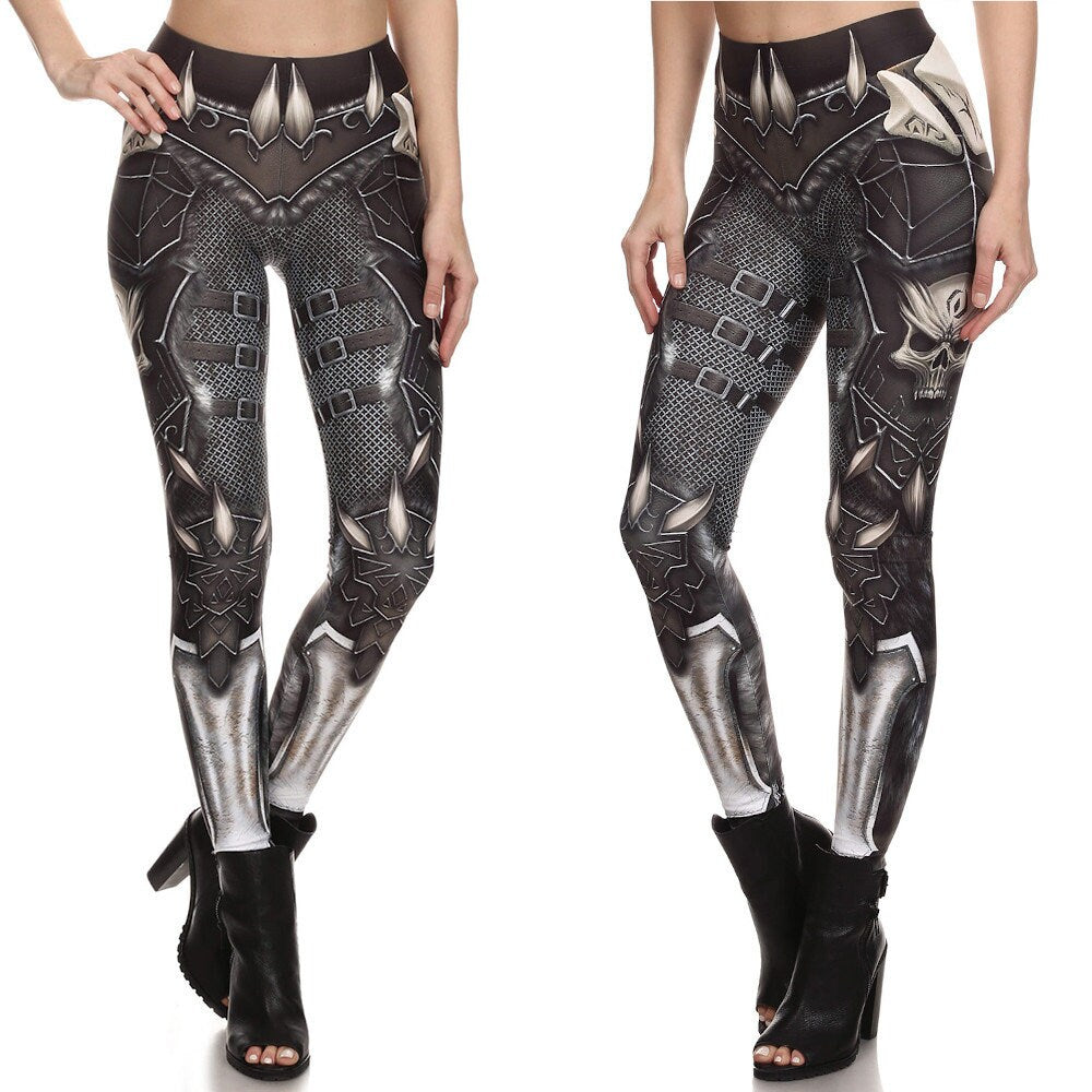 Warrior Armor Cosplay Leggings | Yoga Pants | Dark Gothic Stretchy