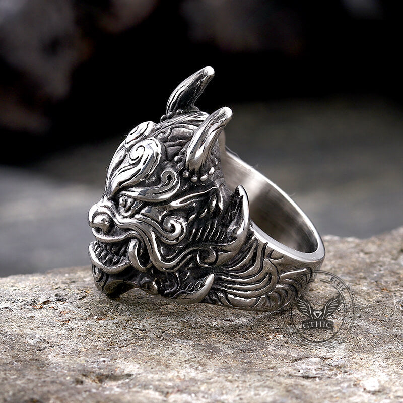 Japanese Demon Oni Stainless Steel Ring