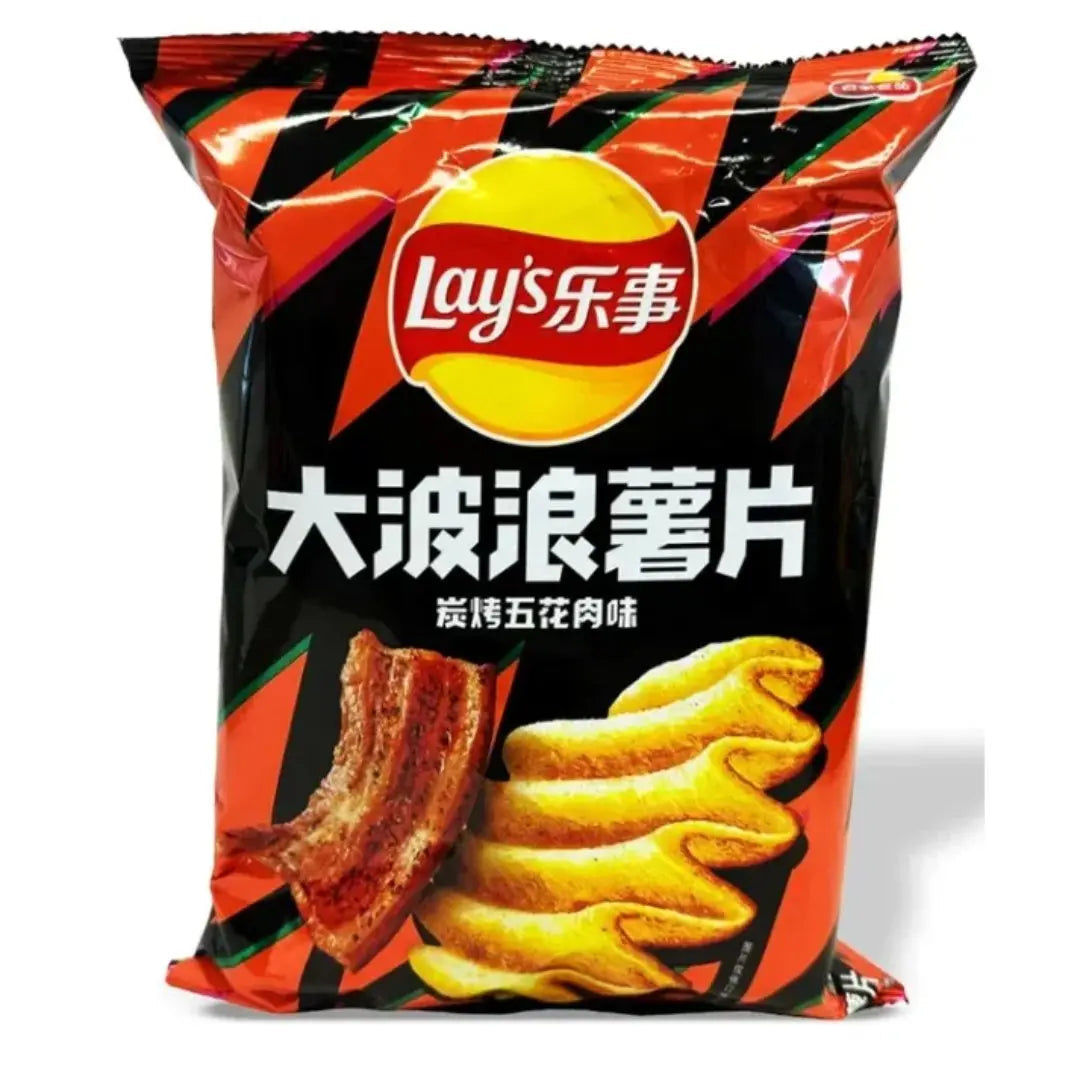 Lay’s Grilled Pork Belly Flavor – Savory Crispy Potato Chips 60g Bag (Japan)
