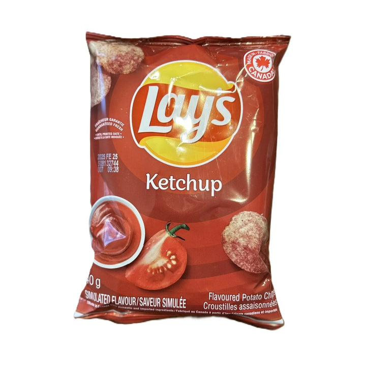 Lay’s Ketchup Flavor – Classic Canadian Ketchup Potato Chips 60g Bag (Canada)