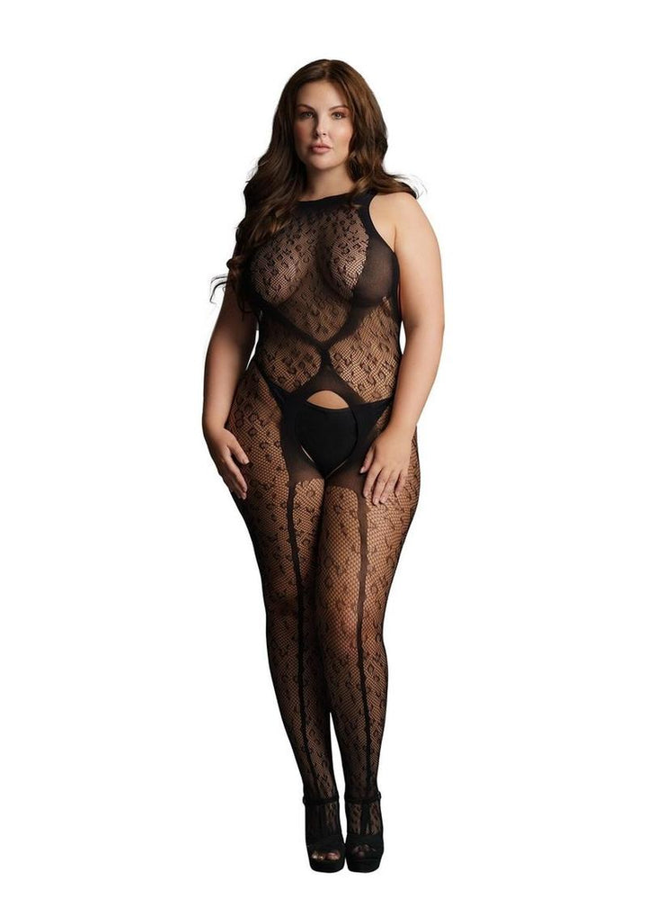 Le Desir Crotchless Leopard Bodystocking With High Quality material