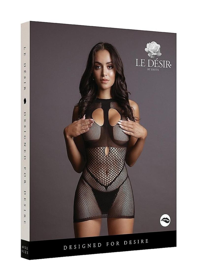Le Désir Duo Net Open Cup Mini Dress Seductive Fishnet