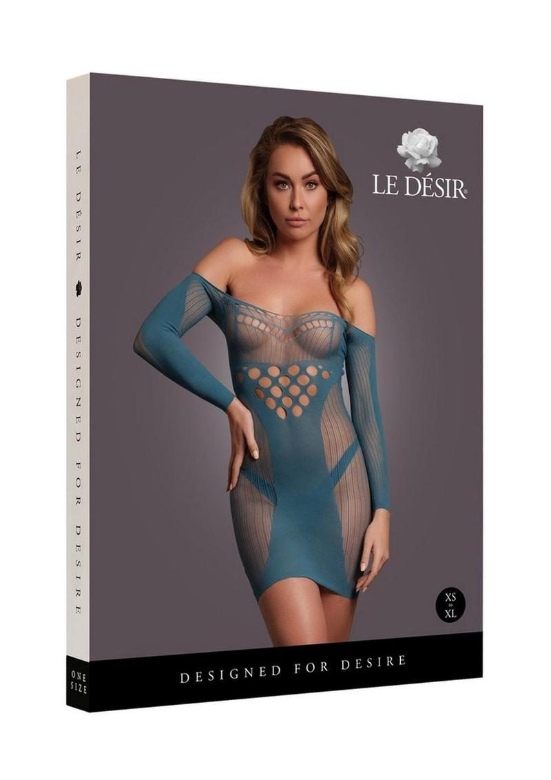 Le Désir Long Sleeved Net Mini Dress - One Size