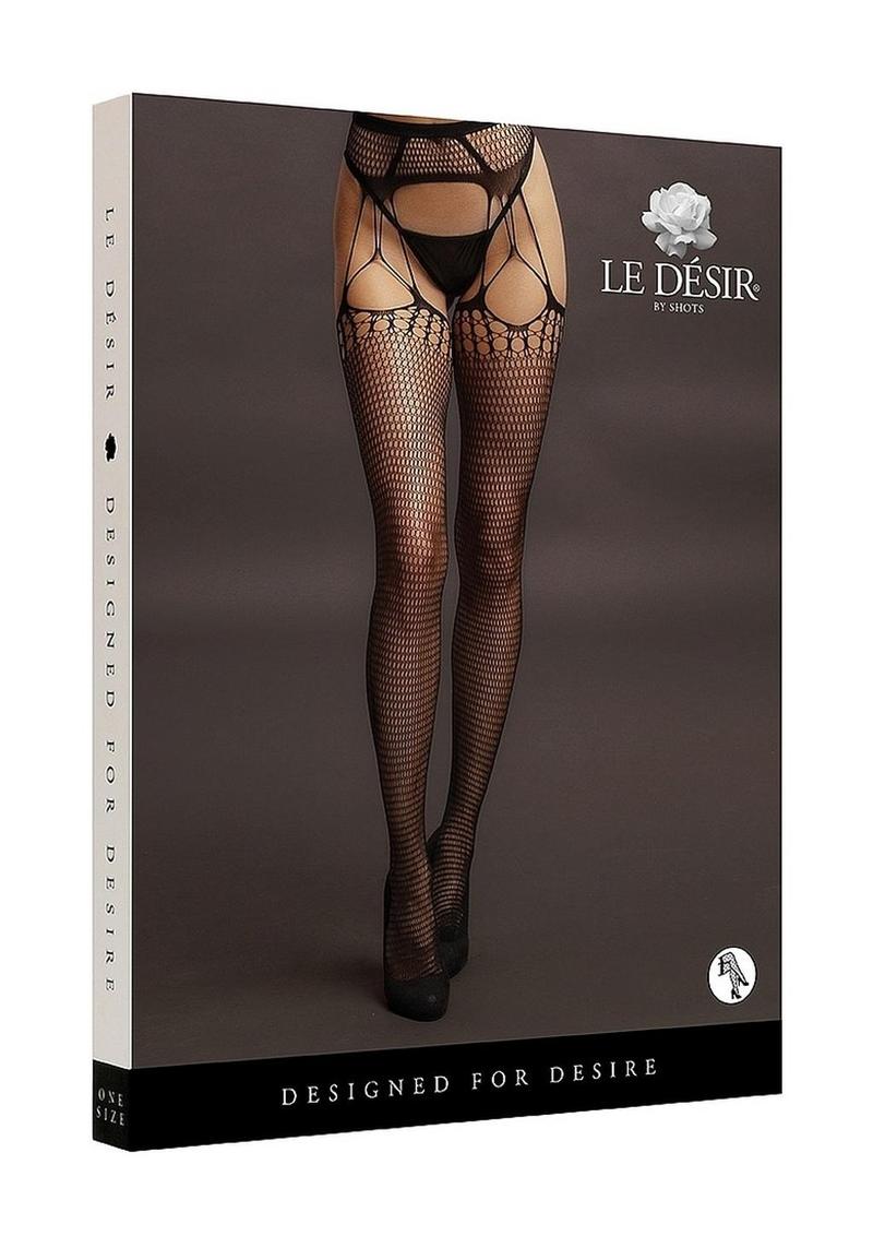 Le Désir Shredded Suspender Pantyhose One Size