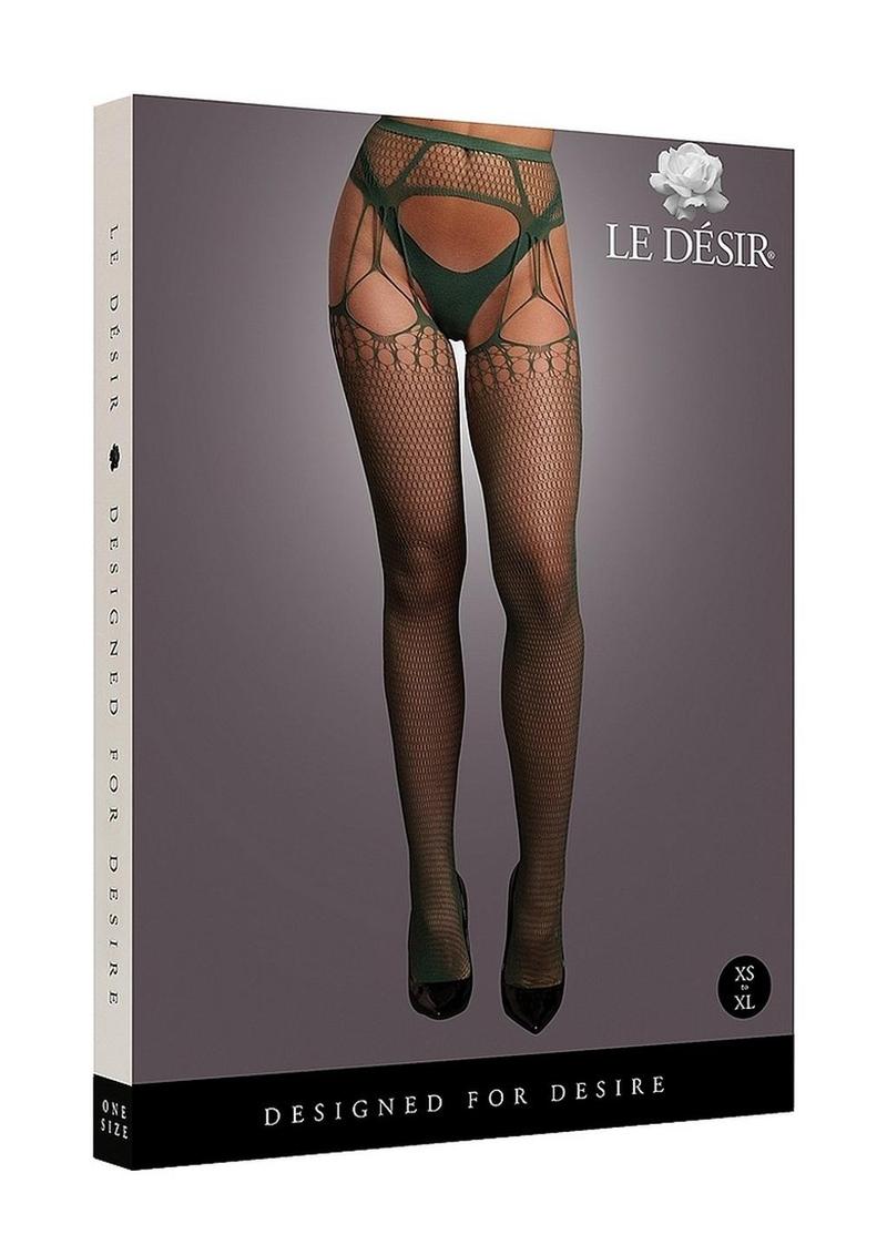 Le Désir Shredded Suspender Pantyhose One Size