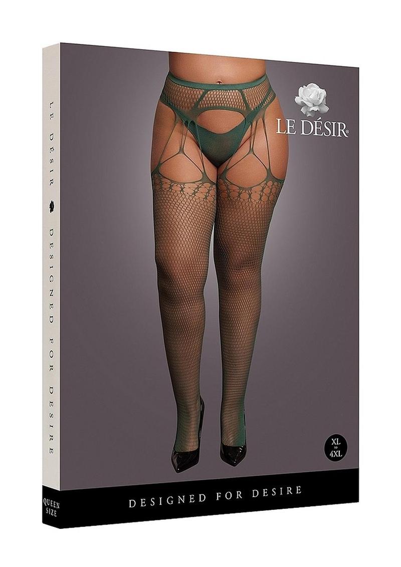 Le Désir Shredded Suspender Pantyhose One Size
