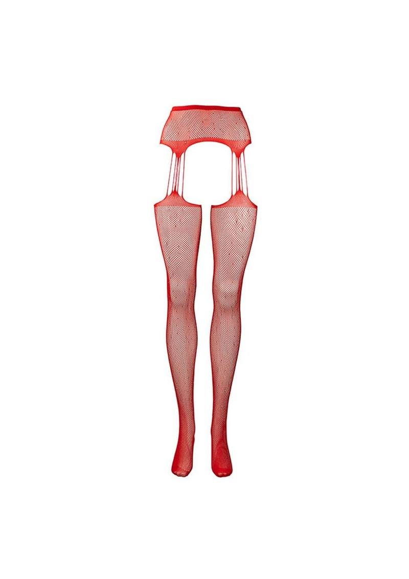 Le Désir Rhinestone Suspender Pantyhose One Size