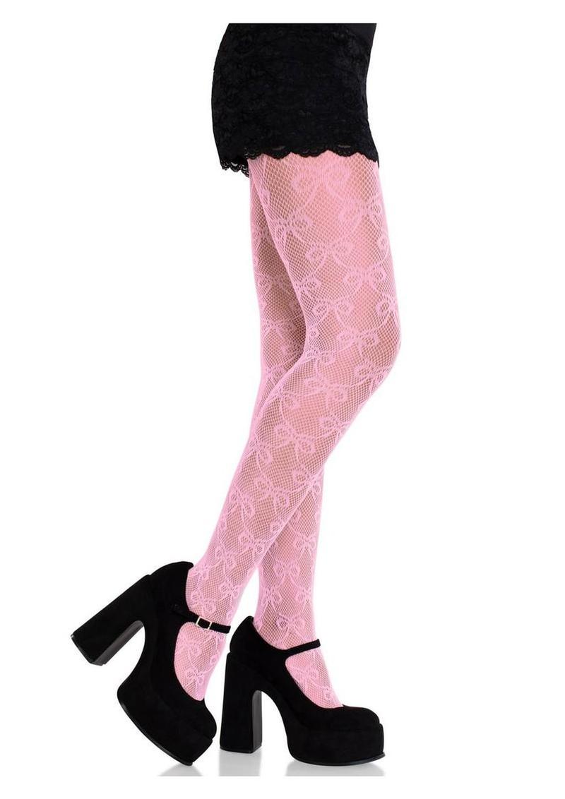 Bow Net Tights Sheer Fishnet Pantyhose