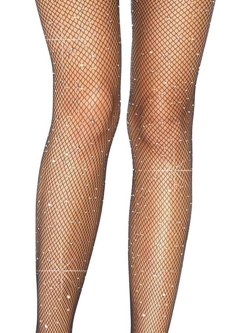 Leg Avenue Crystallized Fishnet Suspender Pantyhose