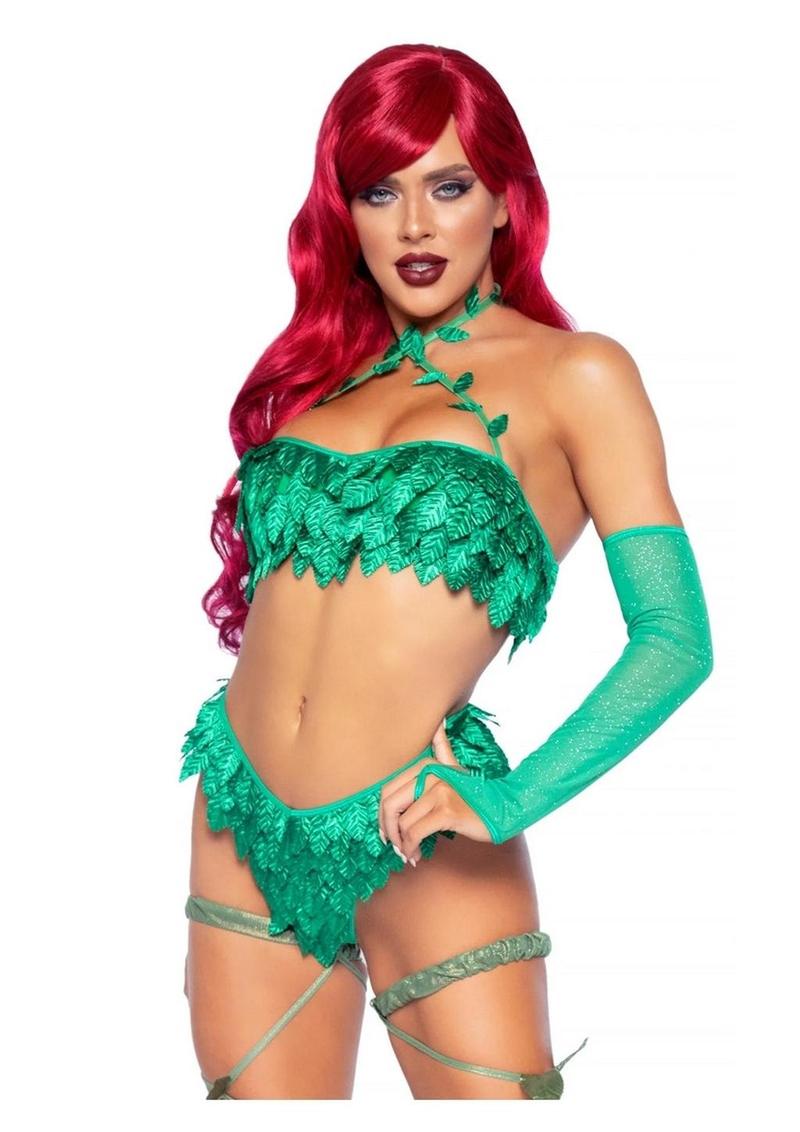 Leg Avenue Poison Temptress Leafy Halter Panty