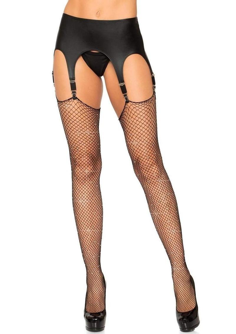 Leg Avenue Rhinestone Fishnet Stockings