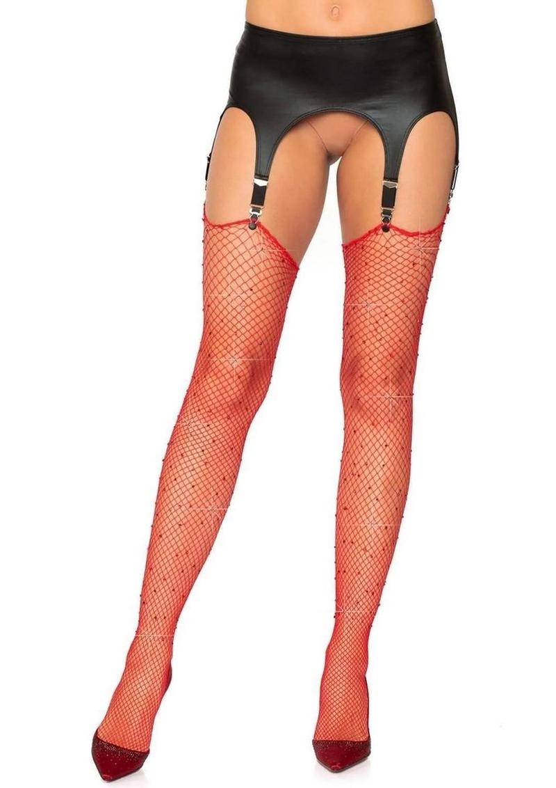 Leg Avenue Rhinestone Fishnet Stockings