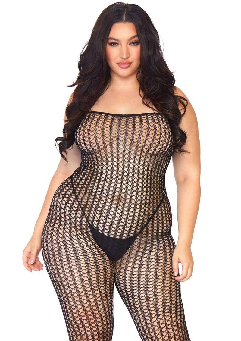 Leg Avenue Seamless Crochet Net Spaghetti Strap Bodystocking