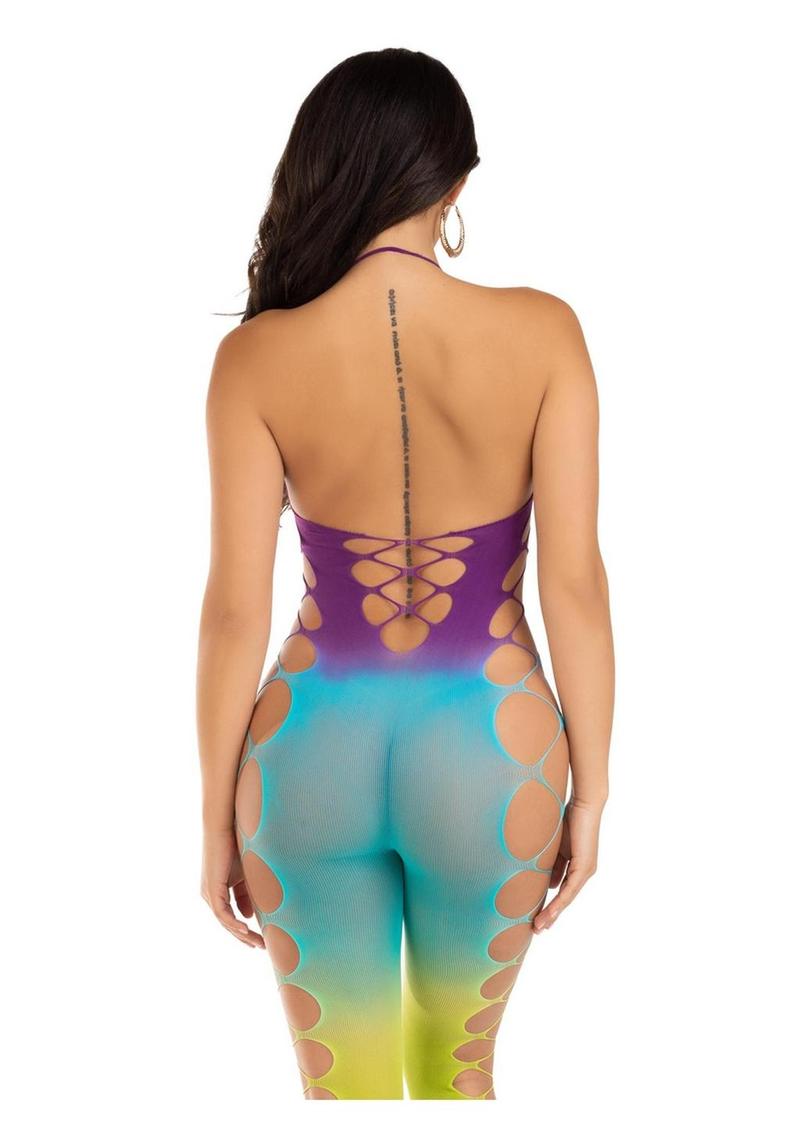 Ocean Ombre Seamless Footless Bodystocking