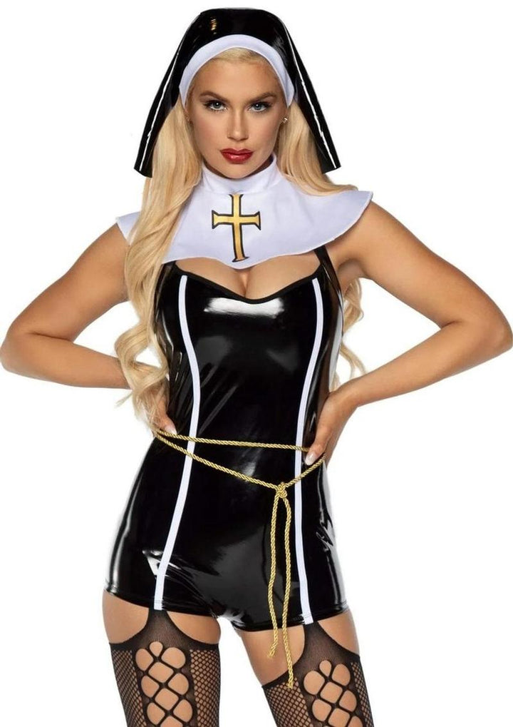 Sinful Sister Vinyl Romper Set