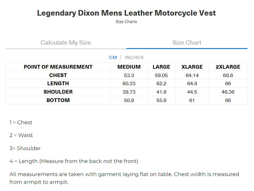 Legendary Dixon Men's Leather Motorcycle Vest