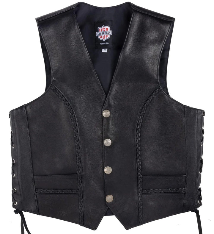 Legendary Gunslinger Men's Motorcycle Leather Vest