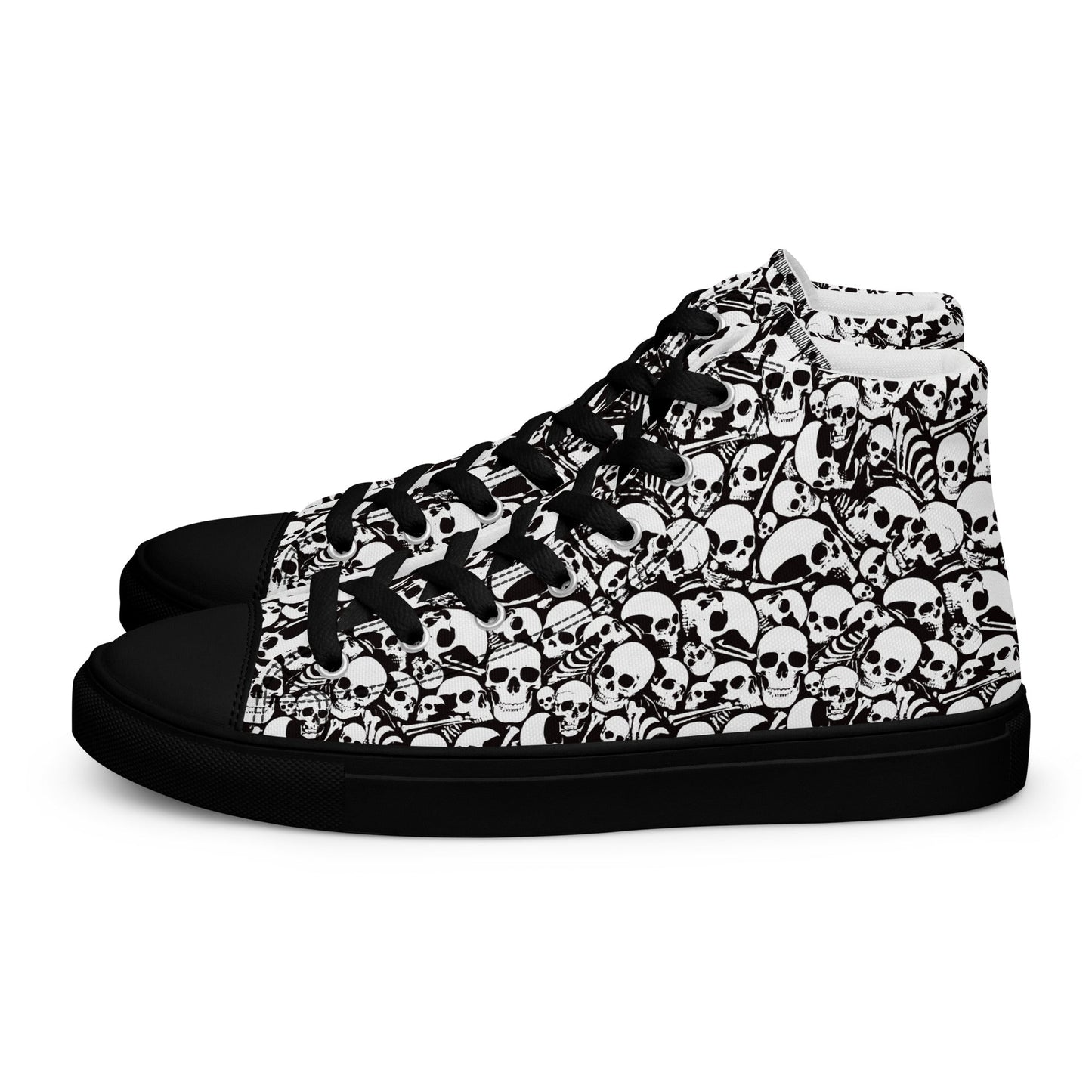 Skull and Bones Ossuary Men’s High Top Canvas Shoes